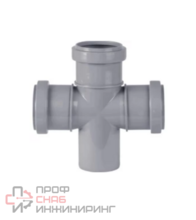 Крестовина PP-H одноплоскостная серая б/н Дн50х50х50х87гр в/к VALFEX 27205050