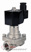 Клапан электромагнитный DN.ru VS731-PT-NC-24VDC 3/4" Ду20 Ру10 соленоидный двухходовой. корпус - нержавеющая сталь 304. уплотнение - PTFE, прямого действия, нормально-закрытый катушка - 24В