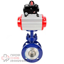 Затвор дисковый поворотный с тройным эксцентриситетом DN.ru WBV3EX-3432M-1W-F-ISO Ду100 Ру25 корпус - углеродистая сталь WCB, диск - нержавеющая сталь 316, уплотнение - METAL, с пневмоприводом DN.ru PA-SA-160 и БКВ DN.ru APL-410N EX