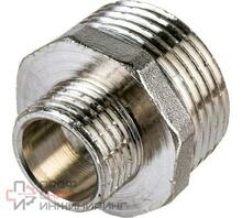 Ниппель РосТурПласт переходной НР 1"х1/2" никель RTP