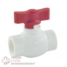 Кран шаровой PP-R крас Дн25 бабочка Стандарт РосТурПласт 14977