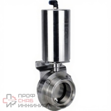 Затвор дисковый поворотный DN.ru WBV3131E-2W-T-H Ду20 Ру10 пищевая нержавеющая сталь 304, уплотнение – EPDM, резьбовой, с пневмоприводом DN.ru PA-SA-85 с возвратными пружинами
