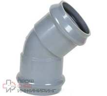 Отвод AquaViva DN160х45гр Ру10 SDR26 двухраструбный