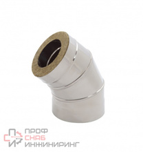 Отвод сэндвич Теплов и Сухов 45 d 115 х 180 толщина 0,8 х 0,5 нержавеющая сталь