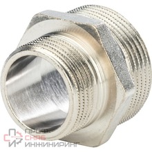 Ниппель НН переходной никелированный 1/2X3/8 STOUT