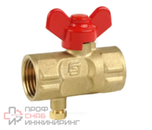 Кран для манометра шаровой латунь с бабочкой без фланца 11б27� (м) G1/2"-М20х1,5 Ру16 м/м шар баб SantechSystems