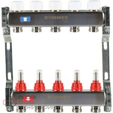 Коллектор ROMMER из нержавеющей стали с расходомерами 5 выходов