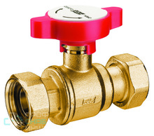 Кран шаровой FAR 3/4"х3/4" латунный с 2 накид.гайками синяя ручка