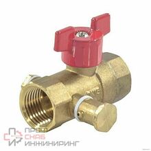 Кран шаровой Пензапромарматура КШДП DN20 PN16 ВР 3/4" со спускником