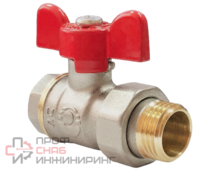 Кран шаровой Valfex OPTIMA резьб. 3/4", PN25, латунь, вн.- нар. с американкой, с бабочкой