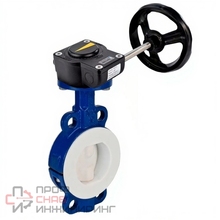 Затвор дисковый поворотный DN.ru WBV3434Pf-2W-Fb-R Ду150 Ру16 корпус - углеродистая сталь WCB, диск - углеродистая сталь WCB, футерованный PTFE, уплотнение - PTFE, с редуктором DN.ru HAM RQN3-540Z-T36