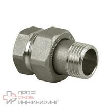 Соединитель прямой SR Rubinetterie, никелированный "Американка" 1 1/4"