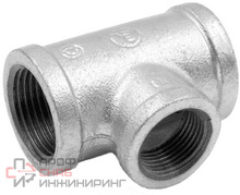 Тройник чугун переходной оцинкованный Ду20х15 (3/4"х1/2") м/м