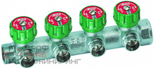Регулируемый коллектор FAR 1" с 4 отводами 1/2"