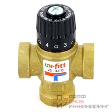 Клапан Uni-fitt В 3/4" термосмесительный 20-43°С Kvs 1.6 смешение боковое