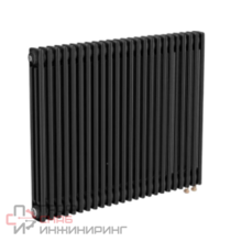 Трубчатый радиатор ТЕПЛОФОРТ трехтрубный, габаритная высота секции 575 мм (межосевое расстояние 500мм)  16 секций, нижнее подключение ½”, термовставка, цвет черный матт