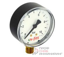 Манометр радиальный Uni-Fitt 6 бар, диаметр 50 мм, 1/4"Н