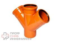 Крестовина Valfex 45° 110-110-110, раструб-труба, оранжевый, нар.канализ