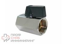 Кран шаровой мини TIM 1/2 гг никелированный (черные ручки)