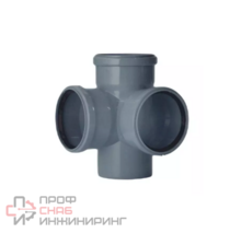 Крестовина двухплоскостная PP-H серый б/н Дн110х110х110х87,5гр в/к VALFEX 28110110