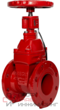 Задвижка чугунная с обрезиненным клином REON тип RSV62RED (КРАСНАЯ) с индикатором положения DN250