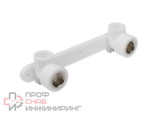 Угольник двойной КОНТУР PP-R D20-1/2"х2 в/р комбинированный с крепл.