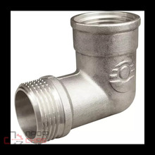 Угольник латунный переходной Ду25 м/р никель VALFEX VF.092.N.100