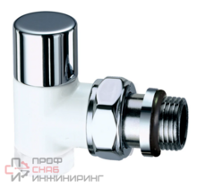 Вентиль запорный угловой FAR, 1/2" ВР (серебряный-белая эмаль)  EPDM