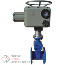 Задвижка с обрезиненным клином фланцевая чугунная ABRA A4016BS065EAGZ3x380, 3х380В, ГЗ IP65