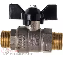 Кран шаровой латунь LD Pride 11б27п1 Ду15 Ру40 НР/НР бабочка красная (20)