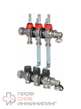 Коллектор Oventrop 1", Multidis SF 3, выход-3/4" ЕК, нержавеющая сталь, со встроенными ротаметрами 0-5 л/мин