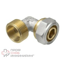 Угольник 26-1" General Fittings 5300 обжим-резьба, нар., латунь никелированная