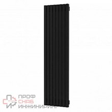 Стальной вертикальный радиатор отопления Warmmet Cube V длина 1250 мм секций 6 цвет черный тип подключения: нижнее правое