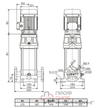 Многоступенчатый насос Wellmix CV 3- 3-0-HQCV (3х380В, 0.37кВт, IE3)