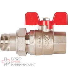 Кран шаровой полнопроходной с "американкой", ВР/НР, ручка бабочка 3/4 STOUT