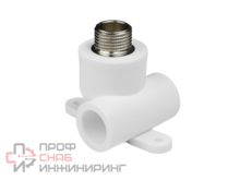 Тройник полипропиленовый комбинированный КОНТУР PP-R D20-1/2" н/р с креплением