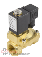 Клапан электромагнитный DN.ru VS400-VT-NC-220VAC 3/4" Ду20 Ру16, соленоидный двухходовой, корпус - латунь, уплотнение - Viton, резьбовой, нормально-закрытый, пилотный, катушка - 220В