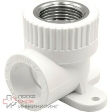 Угольник THERMOLIGHT комбинированный PP-R ВР с креплением 25х3/4" белый (10/80)