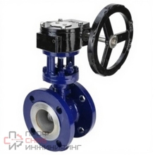 Затвор дисковый поворотный с тройным эксцентриситетом DN.ru WBV3EX-3431M-1W-F-ISO Ду125 Ру25 корпус - углеродистая сталь WCB, диск - нержавеющая сталь 304, уплотнение - METAL, с редуктором DN.ru RDN RQN4-500Z-T30