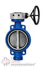Затвор поворотный дисковый межфланцевый ИНТЕРАРМ Ду 500 Ру 6, корпус - углеродистая сталь WCB, диск - нержавеющая сталь CF8, седло - НЕОПРЕН