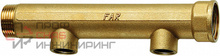 Коллектор FAR 1 1/2" с 2 отводами 1" ВР 100мм