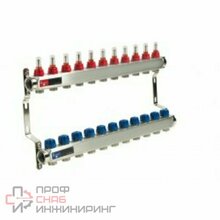 Коллекторная группа Wattson 1" х 3/4" EK на 11 контуров с расходомерами и термостатическими клапанами, нержавеющая сталь