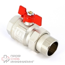 Кран НВ 1 1/4" с разъемным соединением, полнопроходной, бабочка Uni-fitt Etalon