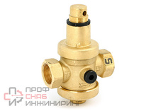 Редуктор давления Uni-fitt 1/2" В 0,5-6 бар PN25 с отверстием под аксиальный манометр 1/4"