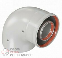 Отвод котловой Krats 90° 60/100 Krats раструб-труба алюминий K-01P