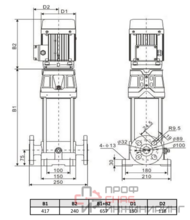 Многоступенчатый насос Wellmix CV 5- 7-0-HQCV (3х380В, 1.1кВт, IE3)