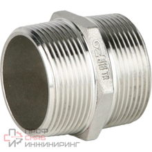 Ниппель равнопроходной GENEBRE 0280 05, DN020 (3/4")  PN20, корпус - AISI316 (CF8M)  НР-НР