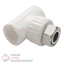 Тройник PP-R VALFEX белый комбинированный Дн32х1 1/4" накидная гайка
