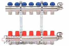 Колл.группа 1" х 7 вых 3/4" с балансировочными и термостатическими вентилями Uni-fitt