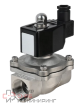 Клапан электромагнитный DN.ru VS331-NT-NO-24VAC 1 1/4" Ду32 Ру10 прямого действия двухходовой, корпус - сталь нержавеющая 304, присоединение - внутренняя резьба, уплотнение - NBR, нормально-открытый, катушка - 24В AC